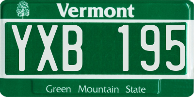 VT license plate YXB195