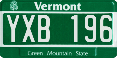VT license plate YXB196