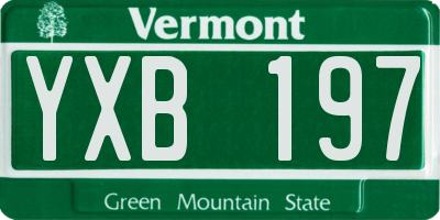 VT license plate YXB197
