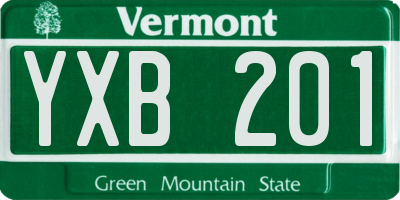 VT license plate YXB201
