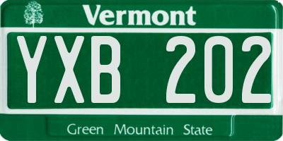VT license plate YXB202
