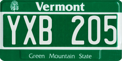 VT license plate YXB205