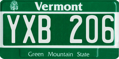 VT license plate YXB206