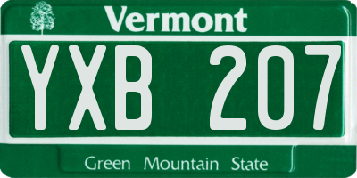 VT license plate YXB207