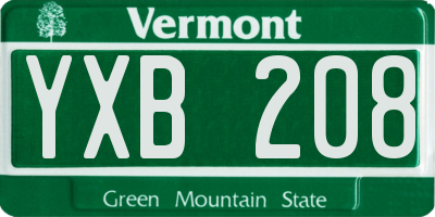 VT license plate YXB208