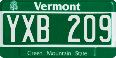 VT license plate YXB209