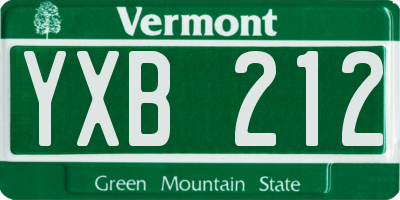 VT license plate YXB212