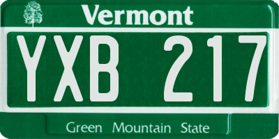 VT license plate YXB217