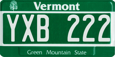 VT license plate YXB222