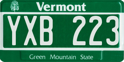 VT license plate YXB223