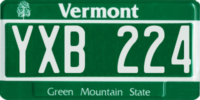 VT license plate YXB224