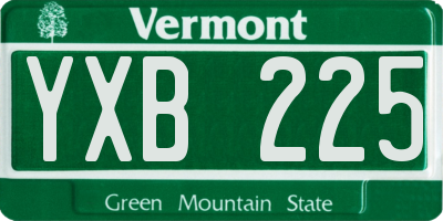 VT license plate YXB225