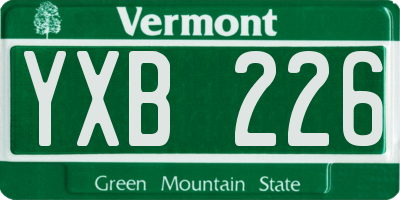 VT license plate YXB226