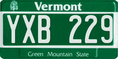 VT license plate YXB229