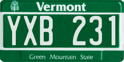 VT license plate YXB231