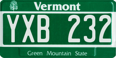 VT license plate YXB232