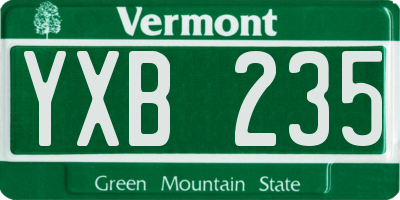 VT license plate YXB235