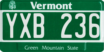 VT license plate YXB236