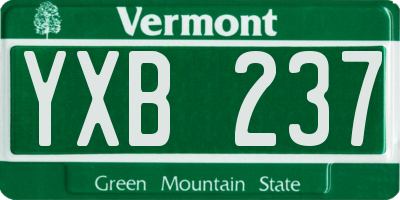 VT license plate YXB237