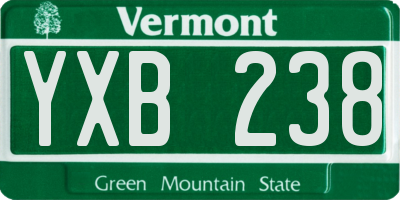 VT license plate YXB238