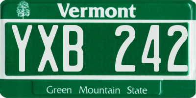 VT license plate YXB242
