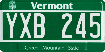 VT license plate YXB245