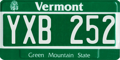 VT license plate YXB252