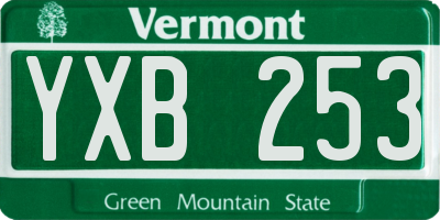 VT license plate YXB253