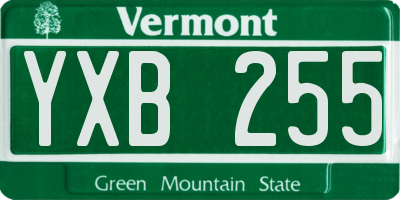 VT license plate YXB255