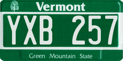VT license plate YXB257