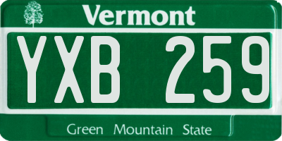 VT license plate YXB259
