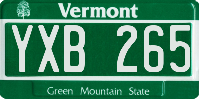 VT license plate YXB265