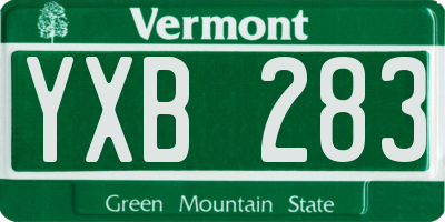 VT license plate YXB283