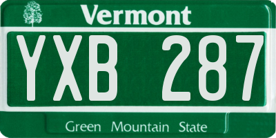 VT license plate YXB287