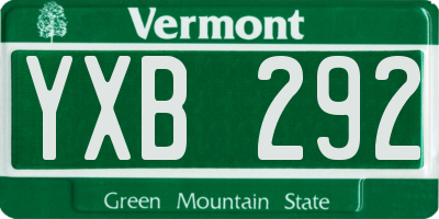 VT license plate YXB292