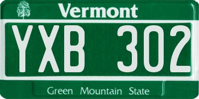 VT license plate YXB302
