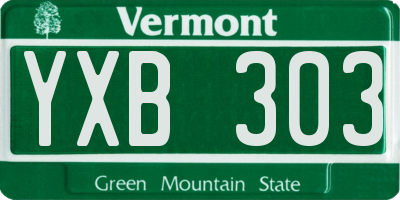 VT license plate YXB303