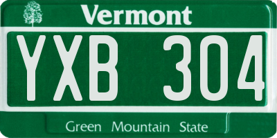 VT license plate YXB304