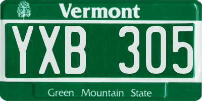 VT license plate YXB305