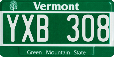 VT license plate YXB308
