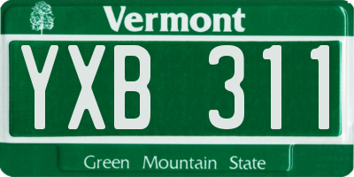 VT license plate YXB311