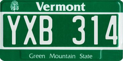 VT license plate YXB314