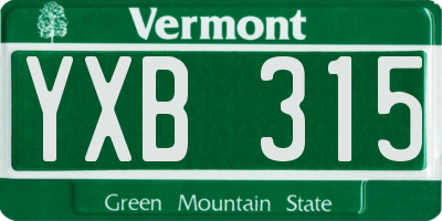 VT license plate YXB315