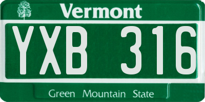 VT license plate YXB316