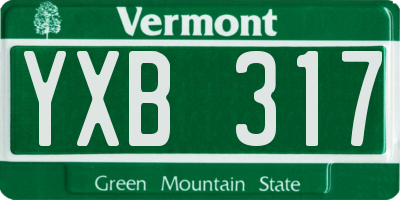 VT license plate YXB317