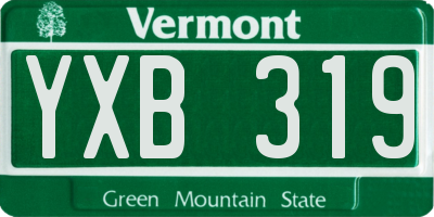 VT license plate YXB319