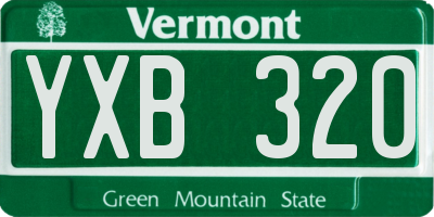 VT license plate YXB320