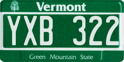 VT license plate YXB322