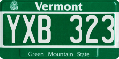 VT license plate YXB323