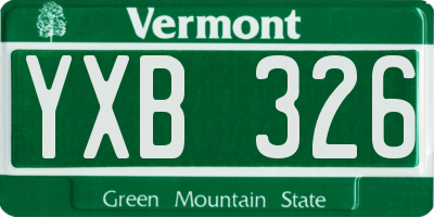 VT license plate YXB326
